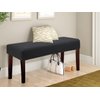 Fuloon Stretch Jacquard Dining Bench Cover - Anti-Dust Removable Bench Slipcover Washable Bench Seat Protector Cover for Living Room, Bedroom, Kitchen (Black)