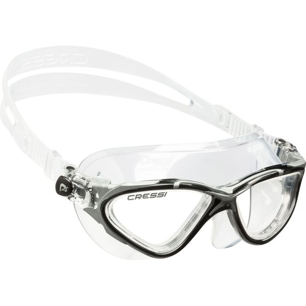 Cressi Planet Crystal Silicone Swim Goggles, Clear/Black/Silver (DE202650)