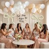 4 Pcs Bow Balloons Cream White Bow Decorations for Girls Women Bow Themed Birthday Party Supplies for Baby Shower, Gender Reveal, Wedding, Bachelorette, Bridal Shower Event Decor 26 x 24 in