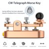 Mini Morse Radio Key CW HAM Send Telegram Double Paddle Morse Code Key with Aluminum Alloy Body Base Gold(S)