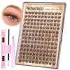 Brown Lash Clusters Kit Natural Clusters Lashes Wispy Eyelash Extension Kit C Curl Lashes Extension Kit DIY Dark Brown Cluster Eyelash Extension Kit by Winifred