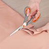 Scissors Set of 4, Premium Stainless Steel Razor Blades, Ergonomic Semi-Soft Rubber Grip, Suitable for School, Office and Family Daily Use, 9.6''/8.5''/6.4"/5.4", Orange&Gray