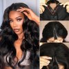 FBKDFCZS Body Wave V Part Wig Glueless Synthetic Long Wavy Wigs Upgrade U Part Wigs For Black Women Clip in Thin Part V Shape Wig Hair Extensions 24inch