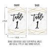 Hadley Designs 1-25 Marble Geometric Table Number Double Sided Signs for Reception, Restaurant, Birthday Party Event, Calligraphy Printed Numbered Card Centerpiece Decor Setting Reusable Stand (4x6)