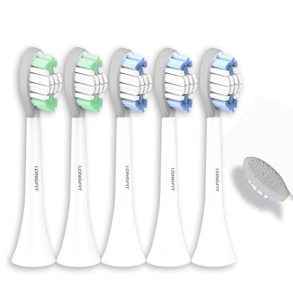 LONGFIT Electric Toothbrush Replacement Heads 5 Packs with Dupont Bristle