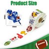 Haooryx Football Sports Stickers Roll - Cartoon Super Rugby Football Bowl Waterproof Vinyl Reusable Laptop Stickers Coloring Book Scrapbook Water Bottle Page Activity Pad Summer Birthday Party Favors