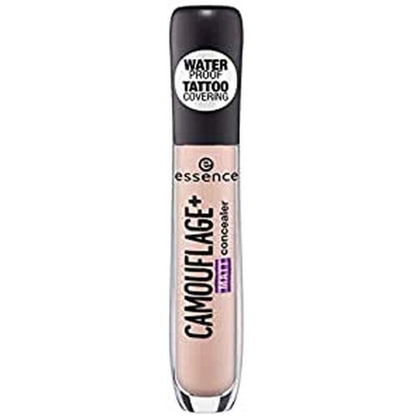 essence Camouflage+ Matte Concealer, Masking Pen, Waterproof, Covers Tattoos, No. 10 Light Pink, Nude, Matte, Vegan, Oil-Free, Waterproof (5 ml)