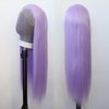 zigzag hair Light Purple Wig Long Straight Light Purple Lavender Synthetic Lace Front Wigs Pre Plucked with Natural Hairline for Fashion Women Heat Resistant Glueless Synthetic Lace Wig (Light Purple)