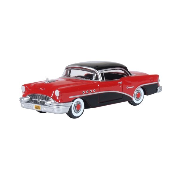 1955 Century Carlsbad Black and Cherokee Red 1/87 (HO) Scale Diecast Model Car by Oxford 87BC55006