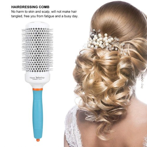 Round Hair Brush Moroccan Oil Hair Brush Aluminum Tube Roller Comb Round Hairdressing Comb Hair Styling Comb Hairstyle Tool 53#