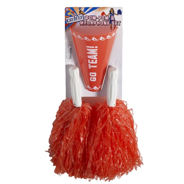 Forum Novelties Cheerleader Pom Pom and Megaphone Set (Red)