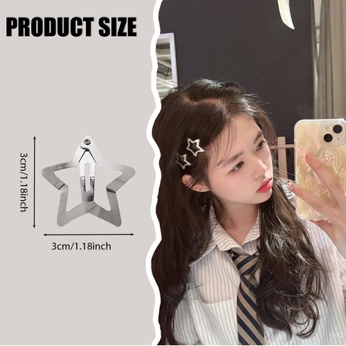 80 Pcs Star Hair Clips Exquisite Delicate Silver Hair Pins Accessories Metal Hair Clips Set for Holiday Party Costume Accessories for Girls Women