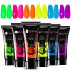 UR SUGAR Neon Poly Extension Gel Nail Polish Set, 6 Colors Hot Pink Neon Green Yellow Orange Bright Colors Spring Summer Poly Nail Gel Polish Kit Long Lasting Soak Off Gel Polish Gift Box for Women