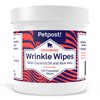 Petpost | Bulldog Wrinkle Wipes for Dogs - Cleans and Soothes Pug Wrinkles and Folds - Ultra Soft Cotton Pads in Coconut Oil Solution 100 ct.