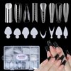 Allstarry 384pcs Nail Dual Forms, Silicone French Nail Forms for Poly Gel Nail Gel Extension Full Cover Acrylic Nail Tips 8 tpye nail form and Silicone Reusable Stickers for Manicure Extension