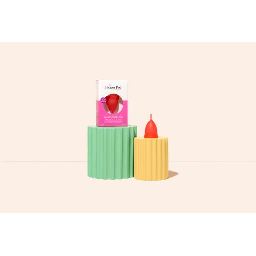 The Honey Pot Company - Menstrual Cup - Natural Feminine Hygiene Products - Hypoallergenic and Flexible Medical-Grade Silicone - Reusable and Washable Protection for Periods - Size 1
