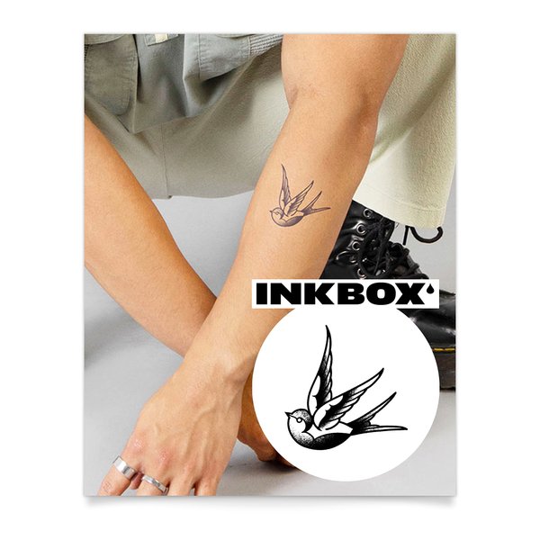 Inkbox Temporary Tattoos, Semi-Permanent Tattoo, One Premium Easy Long Lasting, Water-Resistant Temp Tattoo with For Now Ink - Lasts 1-2 Weeks, Goodbye Home, 3 x 3 in