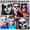 IONSGAKO Black and White Face Body Paint with Brushes Halloween Face Paint Makeup Kit Oil Based Face Painting Kit for Cosplay Clown Skeleton Vampire Special Effects Makeup