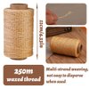 BAGERLA 273 Yards Leather Waxed Thread Sewing Kit Including Natural Sewing Thread Needle Awl Thimble, Leather Sewing Upholstery Repair Kit for Leather Carpet Sofa Seat Shoe Sewing and Repair