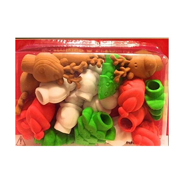 Christmas Pencil Top Erasers Package of 18