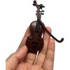 Miniature Violin with Stand, Bow and Case Perfect Mini Musical Instrument for Dollhouse Decoration and Collectors Home Decoration Acoustic Violins