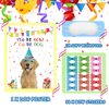 38 Pcs Pin The Tail on The Puppy Dog Party Games Give The Dog a Bow Pin The Dog Poster for Kids with Blindfolds and Stickers for Puppy Dog Themed Birthday Party Supplies Decorations