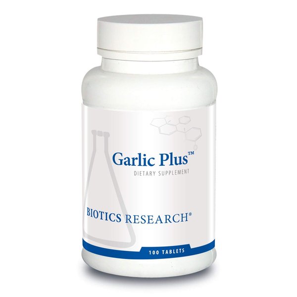 Biotics Research Garlic Plus Pure Garlic Concentrate Plus Vitamin C and Chlorophyllins, Supports Cardiovascular Health, Immune Function, Strong Antioxidant 100 Tablets