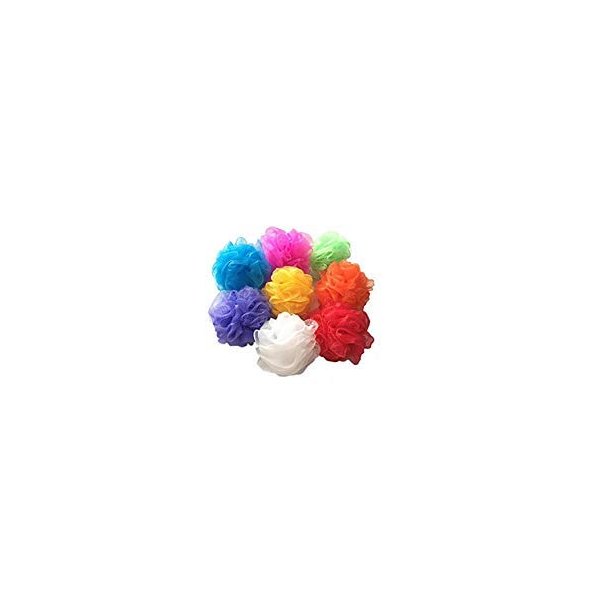Mesh Loofah Sponges, 8-Pack Small Loofahs for Kids Colorful Sponges Mesh Pouf Resuable Shower Sponges Loofah Bath Ball Back (8 Count (Pack of 1))