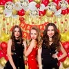 MSMANCY Red and Gold Birthday Decorations for Women with HAPPY BIRTHDAY Banner Curtains Heart Star Balloons for 16th 18th 21st 30th 40th 50th 60th Birthday Party Supplies (Red-gold)