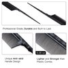 Heat Resistant Rat Tail Combs for Flat Iron Straightening, 2 Pieces Carbon Fiber Anti Static Styling Combs for Women, Fine and Wide Teeth, Black