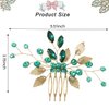 Sparkly Wedding Hair Combs, Crystal Flower Hair Clips Bride Bridesmaid Hair Sides Comb Rhinestone Barrettes, Crystal Hair Pins Hair Accessories for Women Girls (Green)
