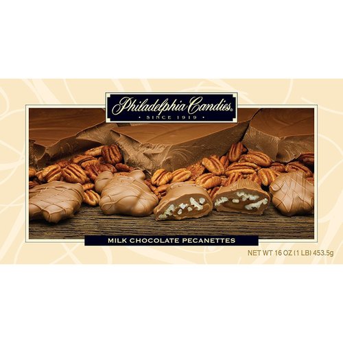 Philadelphia Candies Original Pecanettes (Caramel Pecan Turtles), Milk Chocolate 1 Pound Gift Box