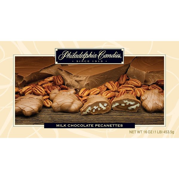 Philadelphia Candies Original Pecanettes (Caramel Pecan Turtles), Milk Chocolate 1 Pound Gift Box