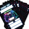 Soiceu Video Game Birthday Invitations Neon Glow Boy Gamer Game On Party Invites with Envelopes Set of 20