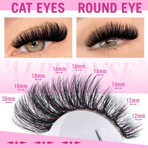 Fluffy Lash Clusters Wispy 12-20mm Cluster Eyelash Extensions 200D Thick Volume Individual Lashes D Curl Eyelash Clusters 260pcs DIY Lash Extension for Beginners by ALPHONSE