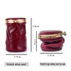 RRBMMH Leather Lipstick Pouch Mini Cosmetic Bag with Mirror Foldable Makeup Pouch for Travel Portable Leather Coin Purse