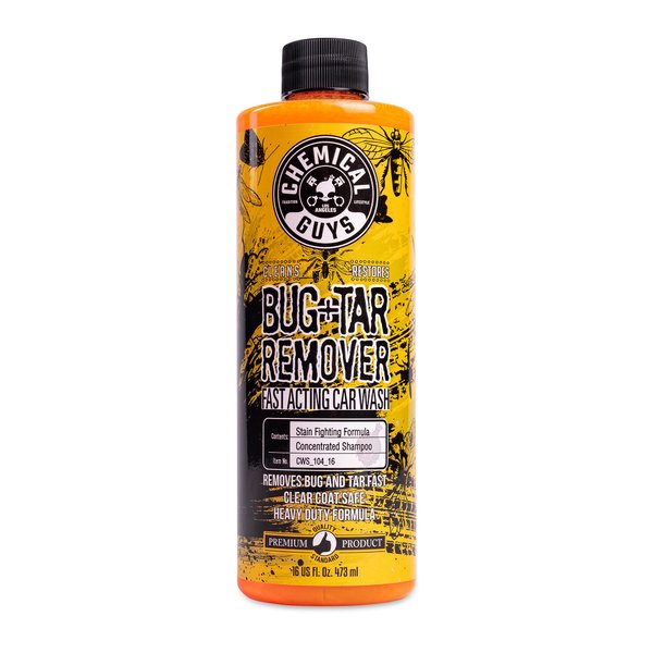 Chemical Guys CWS_104_16 Concentrated Bug and Tar Remover Car Wash Soap (Works with Foam Cannons, Foam Guns or Bucket Washes) Safe for Cars, Trucks, Motorcycles, RVs & More, 16 fl. Oz