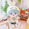 niannyyhouse Rabbit Ear Hat Carrot Vest Shirt Pants Backpack Dress Up 7.8in（20cm） Plush Doll Clothes