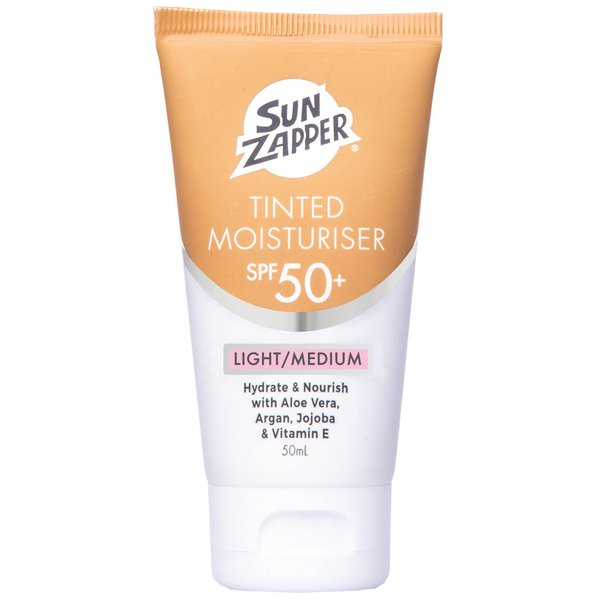 Sun Zapper BB Cream Tinted Moisturiser Light/Medium SPF 50+ Aloe Vera, Kakadu Plum, Jojoba, Vitamin E 50mL 1.69oz (Light/Medium) Moisturizer Made in Australia