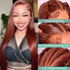 Reddish Brown Lace Front Wigs Human Hair Straight 13x6 HD Lace Front Wigs Human Hair Pre Plucked 13x6 frontal Wig Copper Human Hair Wigs with Baby Hair 12A Auburn Wig for Women 180% Density 28 Inch