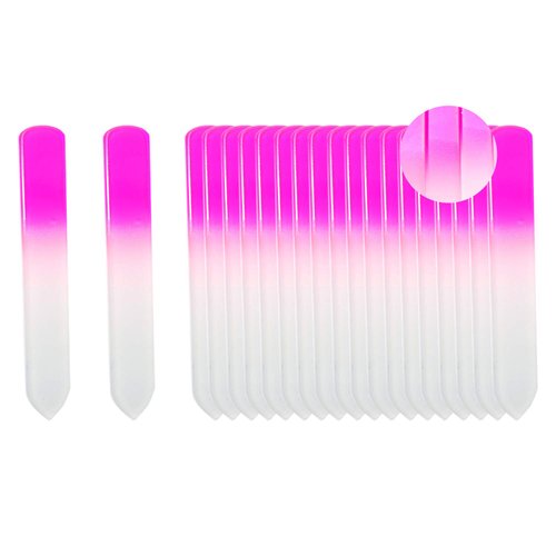 SIUSIO 20PK 3.5 inch Professional Czech Short Crystal Glass Baby Nail Files Buffer Mini Manicure Kit Set Gradient Rainbow Color for Nail Polishing - The Best Emory Boards for Fingernail & Toenail Care
