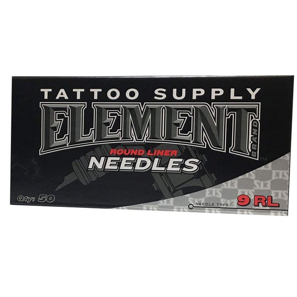 Element Tattoo Supply 9RL Tattoo Needle Round Liner Box-50