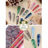 20 Sheets Buffalo Plaid Nail Foil Transfer Sticker, Kalolary Holographic Lines Foil Full Nail Wraps Decals for Winter DIY Nail Art