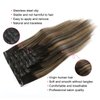 ABH AMAZINGBEAUTY HAIR Yaki Straight Human Hair Clip ins Rooted Black Piano Natural Black #1B Fading into Caramel Blonde #27 Two Tone Light Yaki Clip ins for Black Women Human Hair 12 Inch 120G 7Pcs