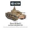 Warlord Bolt Action Panzer III Tank 1:56 WWII Military Wargaming Plastic Model Kit, Small