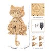 Wooden 3D Puzzles for Adults Model kit Cat Clock Kids Wall Clock Decor for Birthday Gift/Christmas Day