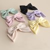 iRIIRIO 3pcs Hair Barrettes With Solid Colors Bows Hair Clips with Bowknot for French Hair Style for Girls Women (black/green/purple)