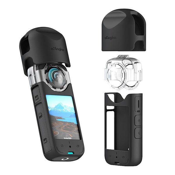Coyktonty ONE X3 Protective Case for Insta360 X3, X3 Silicone Cover Protective Case X3 Lens Protective Cover X3 Non-fogging Lens Guard Full protection Accessories (3 Kit)