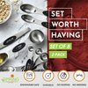 Spring Chef Stainless Steel Magnetic Measuring Spoons Set of 8 with Leveler, Dual Sided Metal Teaspoon & Tablespoon Measuring Spoons, Nesting Kitchen Gadgets for Baking & Cooking - 2 Pack - Black