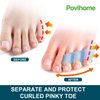 Povihome 10 Pack Pinky Toe Separator and Protectors for Overlapping Toe, Curled Pinky Toes - Spacers for Morton's Neuroma Pain Relief